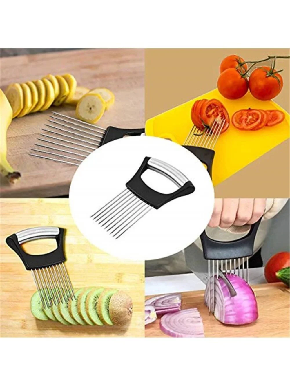 Stainless Steel Onion Holder for Slicing,Onion Slicer Holder,Onion Cutter for